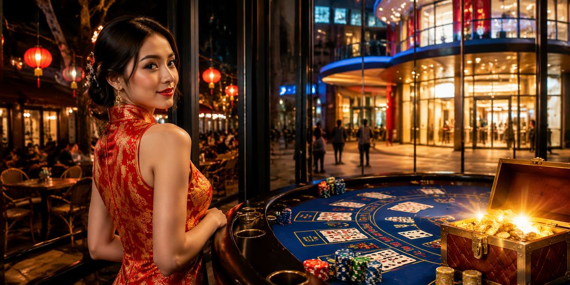 Meja baccarat dalam kasino dengan suasana tradisional Malaysia
