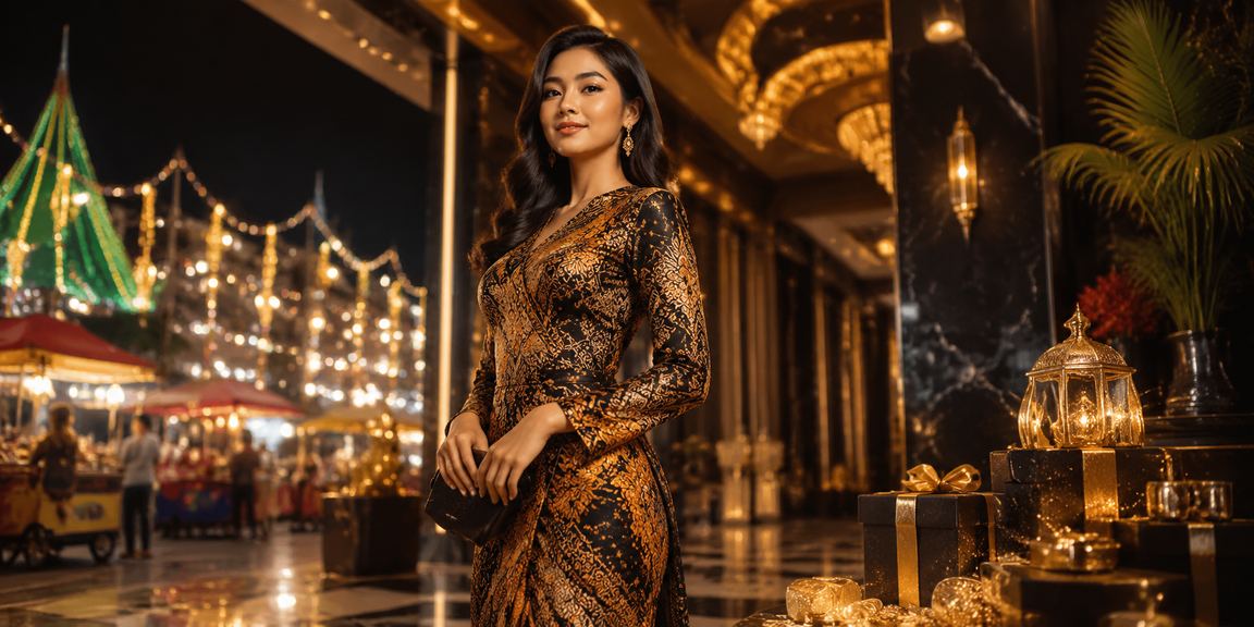 Pengguna Ipoh berpakaian batik membuat deposit ke platform 77cuci dengan mudah